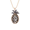 INs CZ Plant Pendant Necklace For Women Silvery/Gun Gold Pineapple Snake Chain Ladies Pendant Necklace Crystal Jewelry 2022