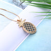 INs CZ Plant Pendant Necklace For Women Silvery/Gun Gold Pineapple Snake Chain Ladies Pendant Necklace Crystal Jewelry 2022