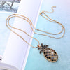 INs CZ Plant Pendant Necklace For Women Silvery/Gun Gold Pineapple Snake Chain Ladies Pendant Necklace Crystal Jewelry 2022