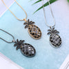 INs CZ Plant Pendant Necklace For Women Silvery/Gun Gold Pineapple Snake Chain Ladies Pendant Necklace Crystal Jewelry 2022