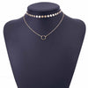 2020 Fashion Dainty Gold/Silver Sequins Choker Little Charm Pendant Two Layers Choker Necklace for Women
