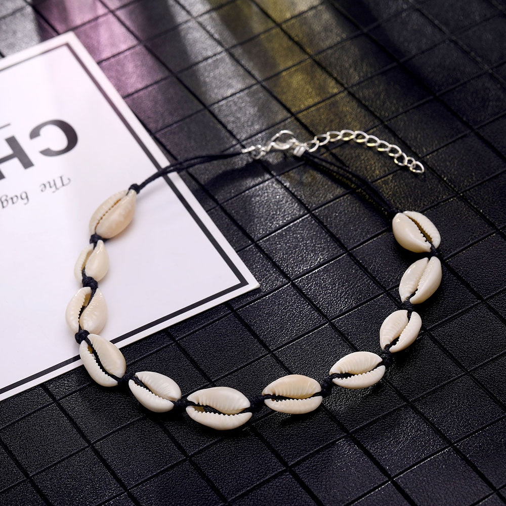 IPARAM 2021 Natural Sea Shell Choker Chain Necklace for Women Bohemian Vintage Beach Conch Shell Kolye Jewelry