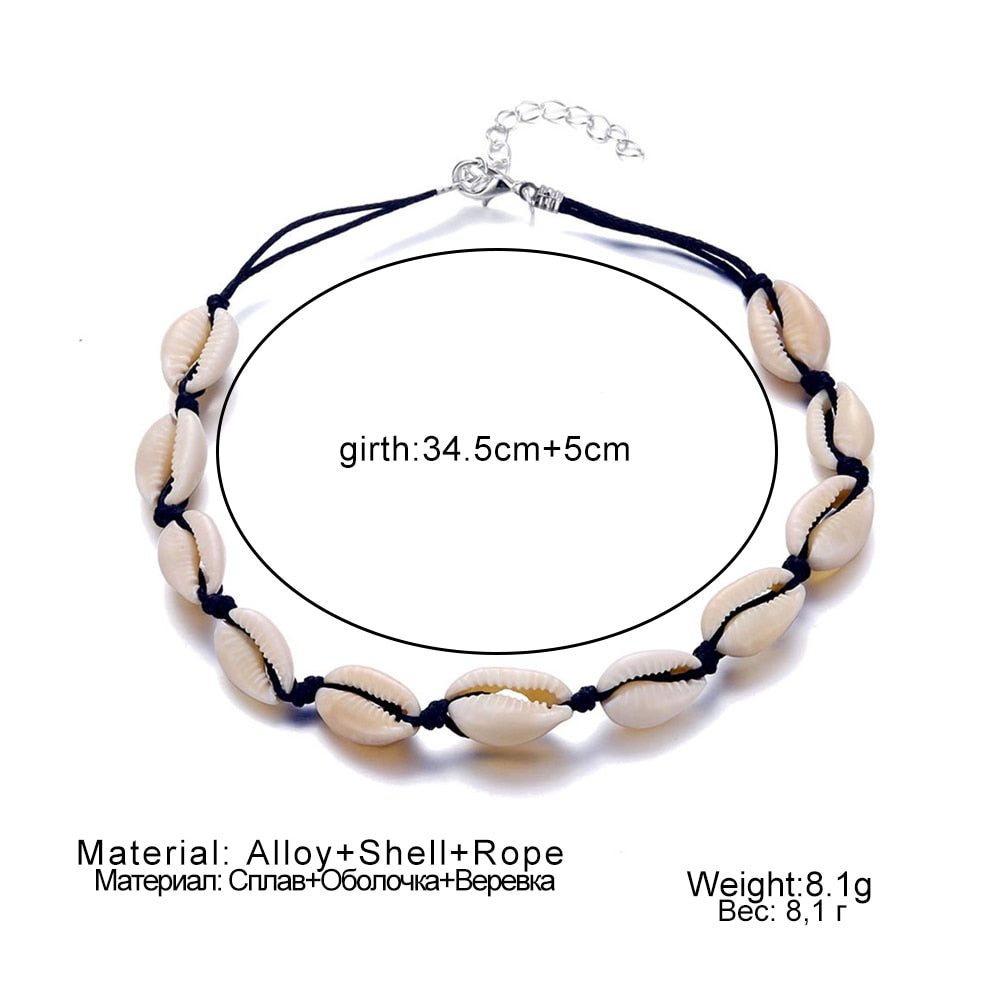 IPARAM 2021 Natural Sea Shell Choker Chain Necklace for Women Bohemian Vintage Beach Conch Shell Kolye Jewelry