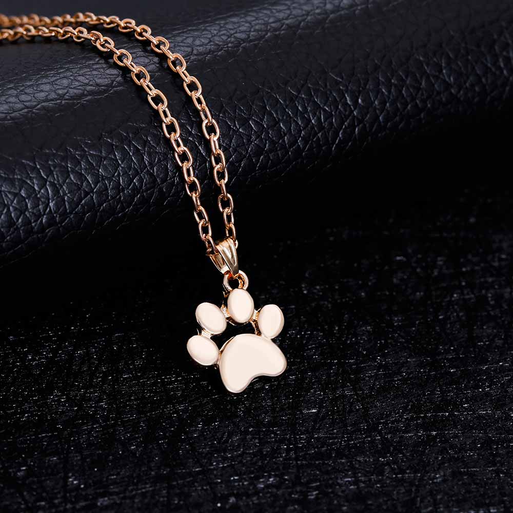 Fashion Cute Pets Dogs Footprints Paw Chain Pendant Necklace Necklaces & Pendants Jewelry for Women Sweater Necklace