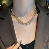 IPARAM Punk Gold Geometric Chain Choker Necklace Statement Unisex U Shape Big Thick Chain Necklaces Men's Women's Couple Jewelry