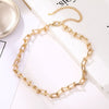 IPARAM Punk Gold Geometric Chain Choker Necklace Statement Unisex U Shape Big Thick Chain Necklaces Men's Women's Couple Jewelry