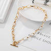 IPARAM Punk Gold Thick Chain OT Clasp Necklace Women Minimalist Chain Toggle Clasp Collar Choker Necklace Jewelry Gift