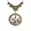 Fashion Crystal Key Heart Anchor Pendant Beaded Chain Steampunk Necklace Vintage Steam Punk Costume Jewelry For Women