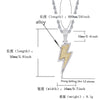 Iced Out AAA Zircon Lightning Pendant & 24" Stainless Steel Rope Chain Necklace Men'S Hip Hop Jewelry Gift