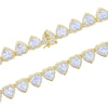 Iced Out Bling AAA Zircon Heart Necklace Women Hip Hop Fashio Women Jewelry 10mm Gold Silver Color Heart Tennis Chain CZ Choker