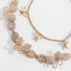 Iced Out Bling Crystal Rhinestone  Cuban Metal Choker Necklace for Women Charm Butterfly Necklace Hip Hop  Jewelry Gift