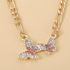 Iced Out Butterfly Necklace Cuban Link Chain Choker Necklace Women Girls Butterfly Chains Bling Hip Hop Pendant Jewelry