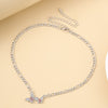 Iced Out Butterfly Necklace Cuban Link Chain Choker Necklace Women Girls Butterfly Chains Bling Hip Hop Pendant Jewelry