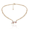 Iced Out Butterfly Necklace Cuban Link Chain Choker Necklace Women Girls Butterfly Chains Bling Hip Hop Pendant Jewelry