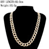 Iced Out Chain Hip Hop Necklace Charms Jewelry Gold Silver Color Rhinestone CZ Clasp Choker For Men Rapper Bling Long Necklace