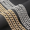 Iced Out Chain Hip Hop Necklace Charms Jewelry Gold Silver Color Rhinestone CZ Clasp Choker For Men Rapper Bling Long Necklace