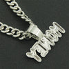 Iced Out Crystal Letter Money Pendant With Hip Hop Big 13mm Miami Cuban Chain Necklace For Men Party Jewelry