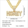 Iced Out Crystal Letter Money Pendant With Hip Hop Big 13mm Miami Cuban Chain Necklace For Men Party Jewelry