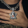 Iced Out Cubic Zircon Ghost Of Grimace Pendant & Necklace For Men Women Hip Hop Jewelry With Miami Cuban Chains