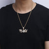 Iced Out Cubic Zircon Plug Pendant Necklace For Men Hip Hop Crystal Letter Jewelry Accessories