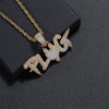 Iced Out Cubic Zircon Plug Pendant Necklace For Men Hip Hop Crystal Letter Jewelry Accessories