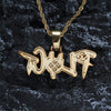 Iced Out Cubic Zircon Plug Pendant Necklace For Men Hip Hop Crystal Letter Jewelry Accessories
