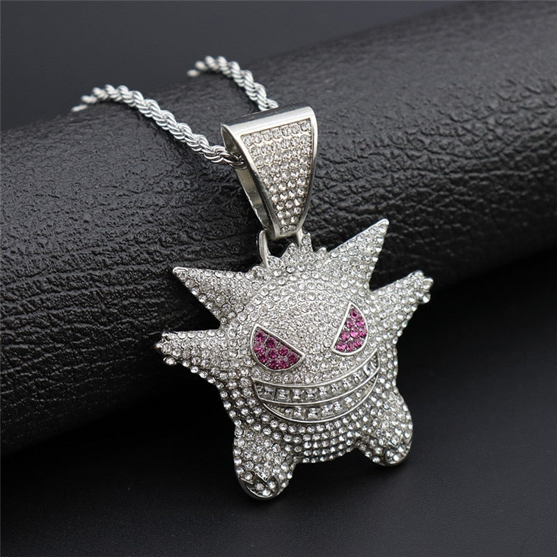 Iced Out Ghost Pendant With Big Square AAA Zircon Tennis