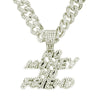 Iced Out Letters Pendant Necklace NO MONEY NO FRIEDN AAA Zircon Men'S Charms Necklace Hip Hop Jewelry With Miami Cuban Chain