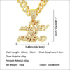 Iced Out Letters Pendant Necklace NO MONEY NO FRIEDN AAA Zircon Men'S Charms Necklace Hip Hop Jewelry With Miami Cuban Chain