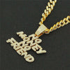 Iced Out Letters Pendant Necklace NO MONEY NO FRIEDN AAA Zircon Men'S Charms Necklace Hip Hop Jewelry With Miami Cuban Chain