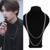 Idol star with the neck necklace Men and women short necklace personality long chain necklace short neck chain stainless steel