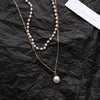Imitation Pearl Choker Two Layer Golden Silver Color Necklace for Women Pendant Neck Jewelry