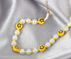 Imitation Pearl Choker Women Smile Face Beads Necklace Jewelry Collar Femme