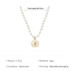 Imitation Pearl Necklace Gold Color Sunflower Pendant Necklaces Women Clavicle Chain Jewelry Accessories Choker Flowers Charm