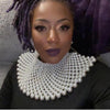 Imitation Pearls Chunky Statement Necklace for Women Bib Collar Choker Handmade Beaded Necklace Maxi Jewelry For Wedding Party