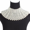 Imitation Pearls Chunky Statement Necklace for Women Bib Collar Choker Handmade Beaded Necklace Maxi Jewelry For Wedding Party