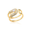 Imitation Pearls Rings for Women  Stainless Steel Gold Color Ring Cubic Zirconia Romantic Wedding Jewelry anillos mujer