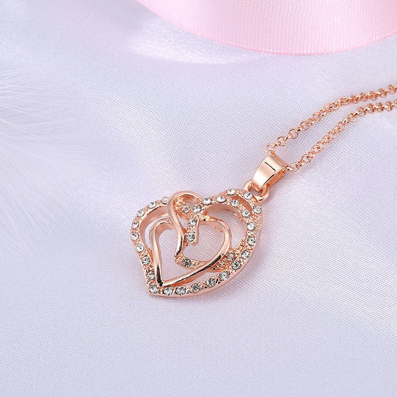 Imitation Rose Gold Filled Dubai African Jewelry Pendant Necklace Wedding Jewelry Gift For Women