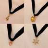 Imitation Velvet Short Necklace Christmas Creative Snowflake Love Pendant Necklace Woman Year Dress Up