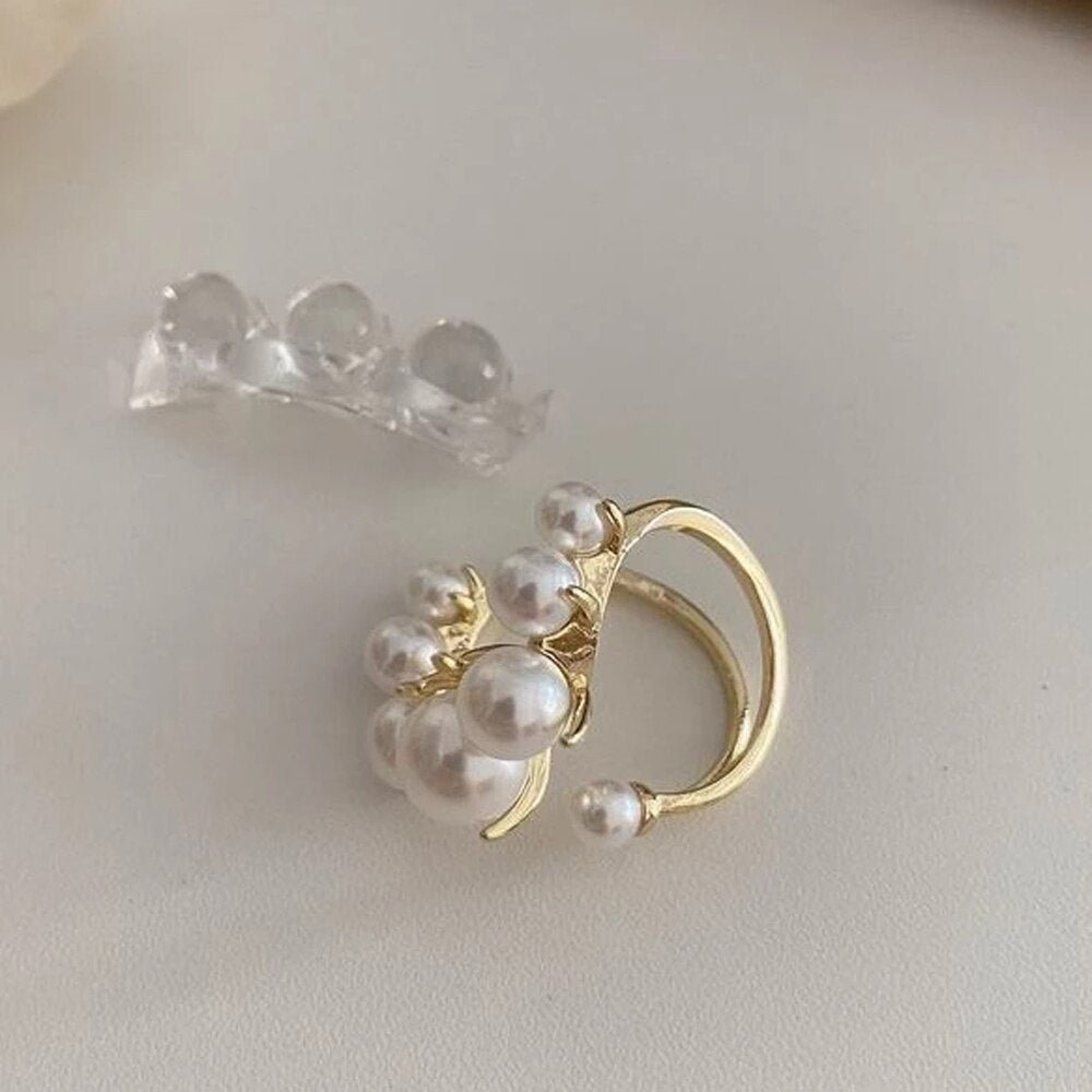 In 2021 Bohemia Pearl Rings Asymmetric Adjustable Finger Ring ,Sell Like Cakes Women Jewelry Ring Grilfriend Party Gifts