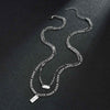 In Stock Double Chain Lucky Letter Charms Nk Chain Street Styles Stainless Steel Tag Pendant Double Layer Figaro Chain