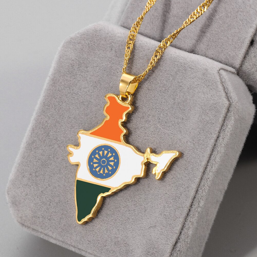 India Barbados Guyana Mali Brazil Map Pendant Necklace Women Men Gold Color Maps Hiphop Item Ethnic Jewelry 2021 Gifts