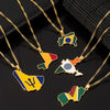India Barbados Guyana Mali Brazil Map Pendant Necklace Women Men Gold Color Maps Hiphop Item Ethnic Jewelry 2021 Gifts