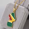 India Barbados Guyana Mali Brazil Map Pendant Necklace Women Men Gold Color Maps Hiphop Item Ethnic Jewelry 2021 Gifts