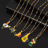 India Barbados Guyana Mali Brazil Map Pendant Necklace Women Men Gold Color Maps Hiphop Item Ethnic Jewelry 2021 Gifts