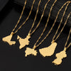India Barbados Guyana Mali Brazil Map Pendant Necklace Women Men Gold Color Maps Hiphop Item Ethnic Jewelry 2021 Gifts