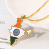 India Map Flag Pendant Necklaces Gold Color Water Wave Chain Map of Indian Necklace Women Choker Jewelry Accessories Gift