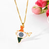 India Map Flag Pendant Necklaces Gold Color Water Wave Chain Map of Indian Necklace Women Choker Jewelry Accessories Gift