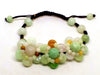 India Natural Green Jade Gemstone Stretchy Pink Crystal Burmese Jade Women Handmade Bracelet Accessories Gifts Wholesale