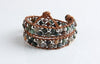 India Natural stone bracelet natural stone leather bracelet wrapped around two spheres qualities Bracelet & Bangle
